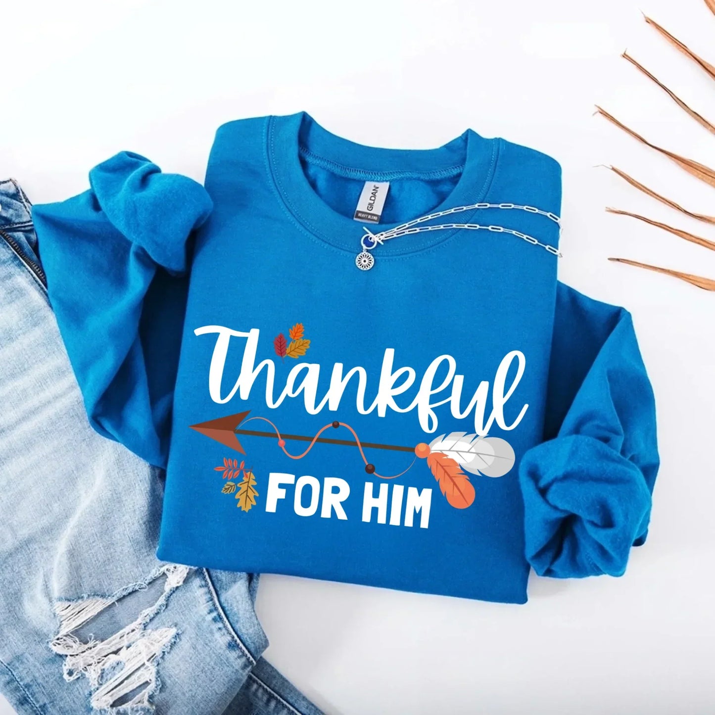 Thankful For Her/Him Valentines Couple Sweatshirt โ Cute Matching Holiday Crew Neck