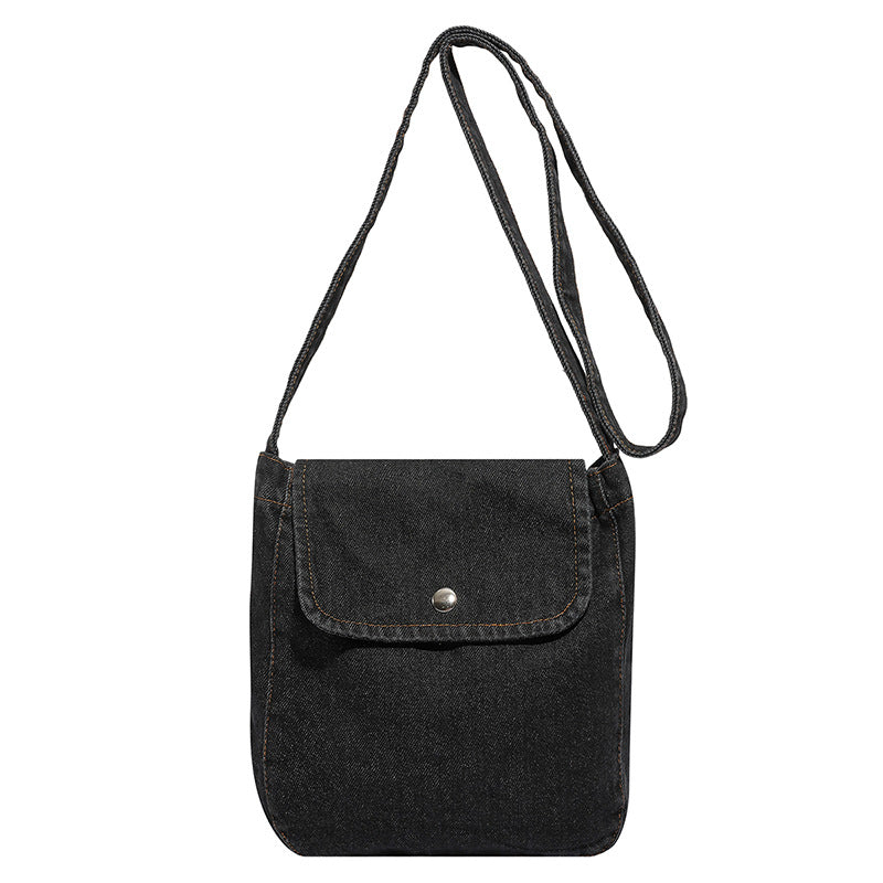 Women's Denim Crossbody Bag - Urban Minimalist Shoulder Bag with Adjustable Strap