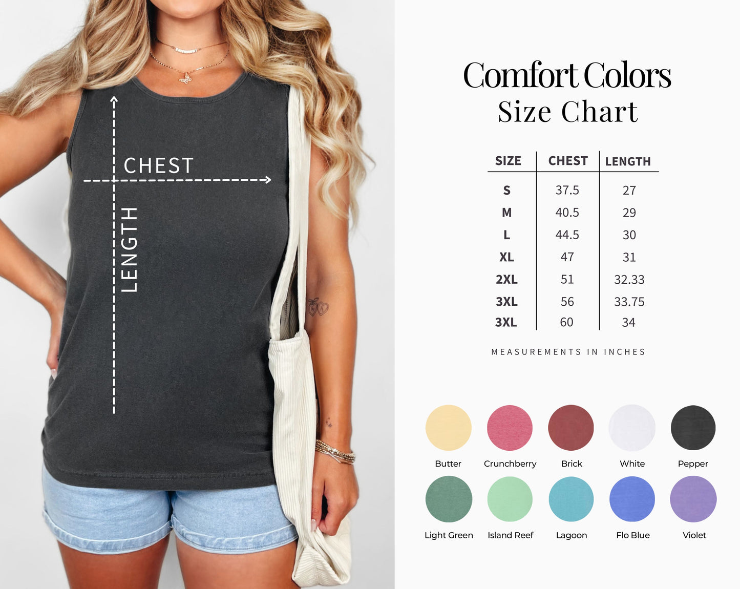 Chicago Illinois State City Comfort Colors Tank Top – USA Travel Graphic Summer Essential