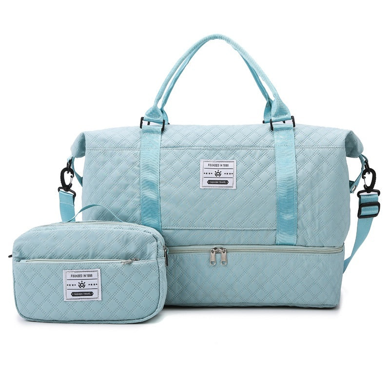 Large Capacity Quilted Crossbody Travel Bag
