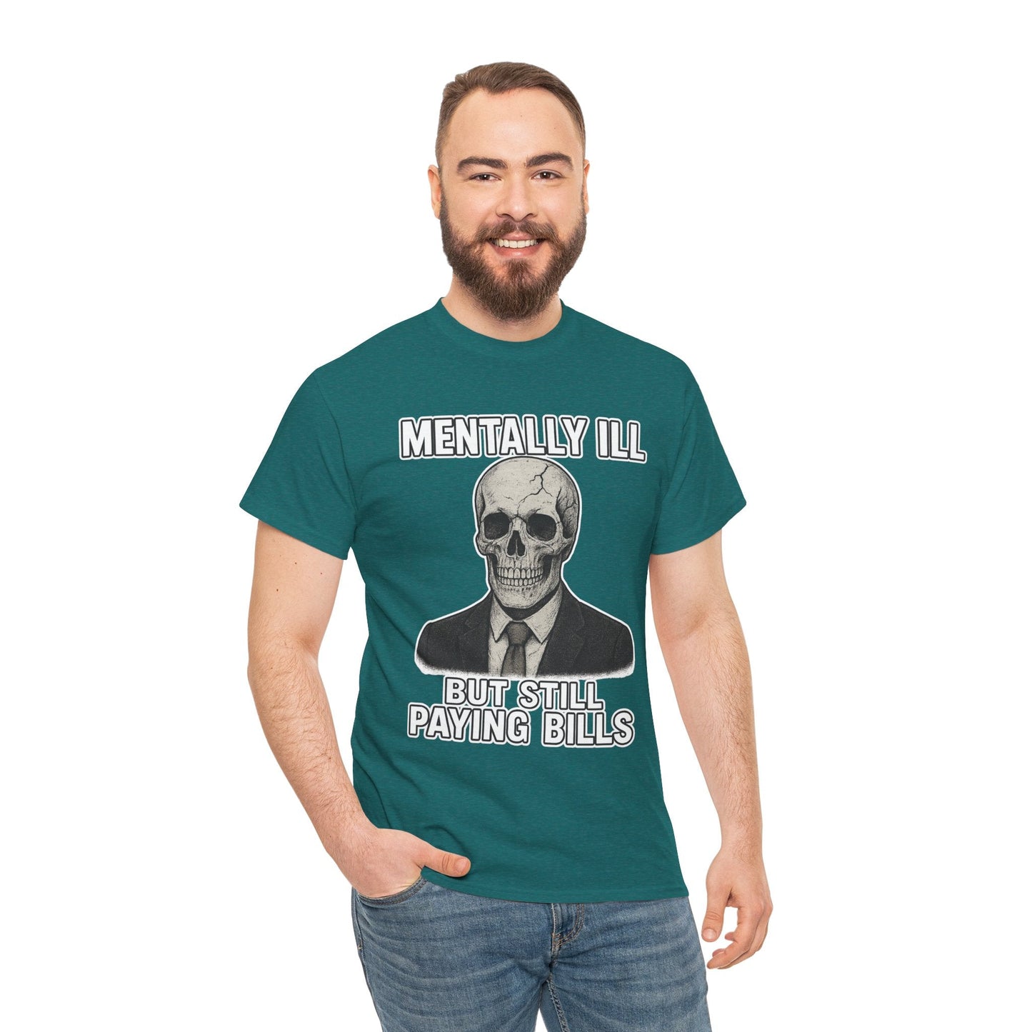 Mental Health Awareness Tee, Unisex Skull Shirt, Funny Graphic Tee, Quirky Casual Wear, Gifts for Friends, Halloween Apparel