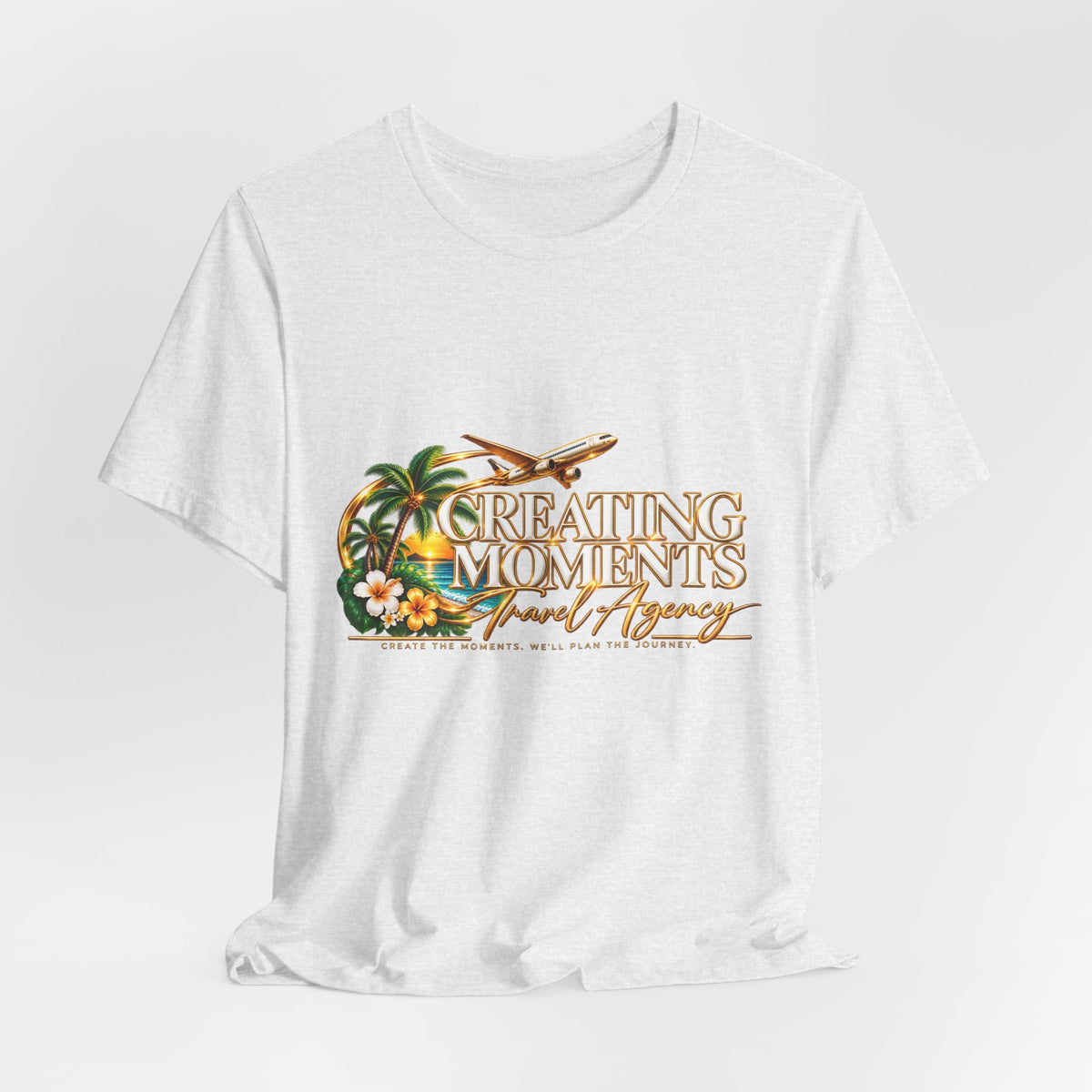 Creating Moments Travel Tee — Tropical Palm & Plane Vacation T‑Shirt