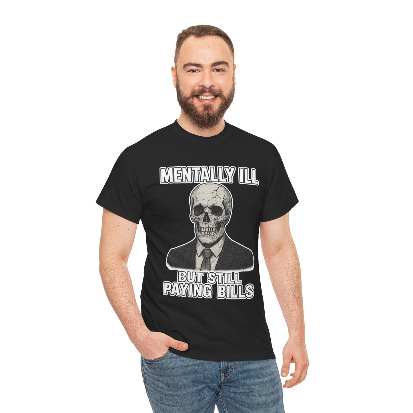 Mental Health Awareness Tee, Unisex Skull Shirt, Funny Graphic Tee, Quirky Casual Wear, Gifts for Friends, Halloween Apparel