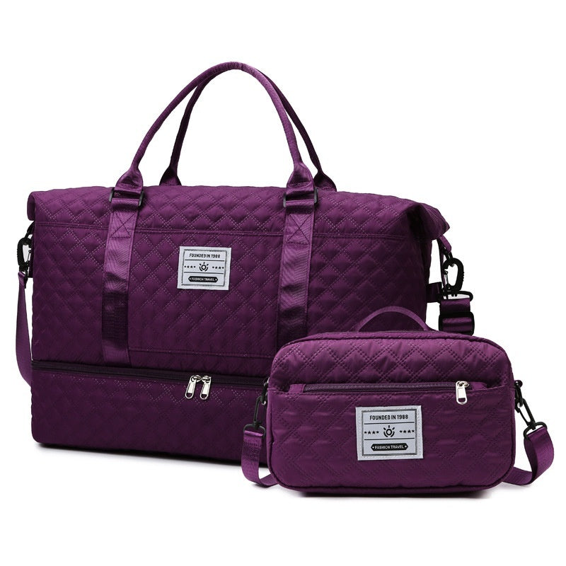 Large Capacity Quilted Crossbody Travel Bag