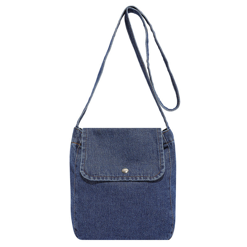 Women's Denim Crossbody Bag - Urban Minimalist Shoulder Bag with Adjustable Strap