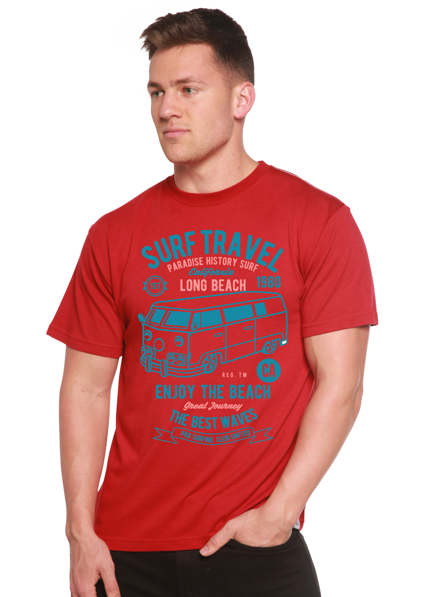 Surf Travel Spun Bamboo® Men's Bamboo Viscose/Organic Cotton Short Sleeve Graphic T-Shirt