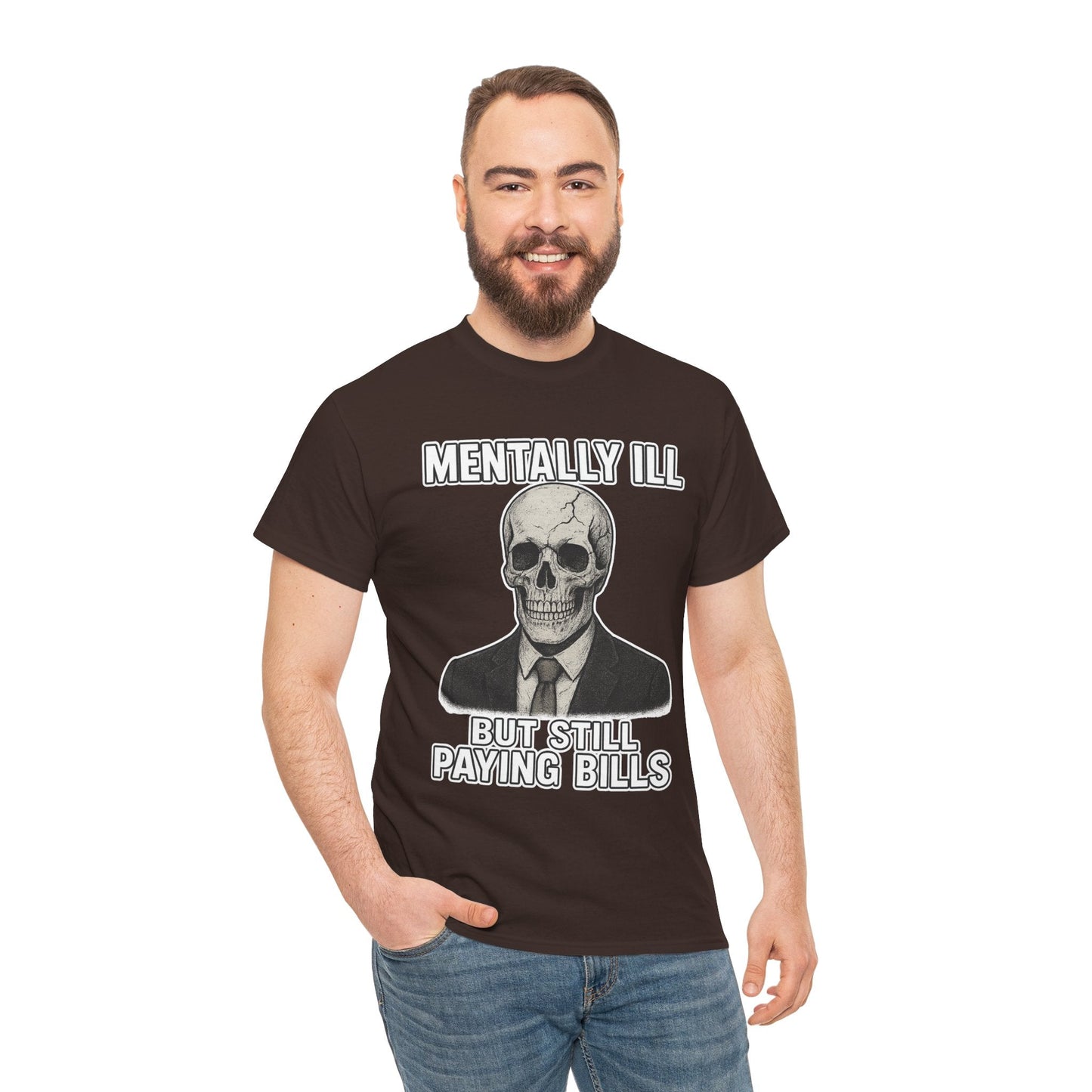 Mental Health Awareness Tee, Unisex Skull Shirt, Funny Graphic Tee, Quirky Casual Wear, Gifts for Friends, Halloween Apparel