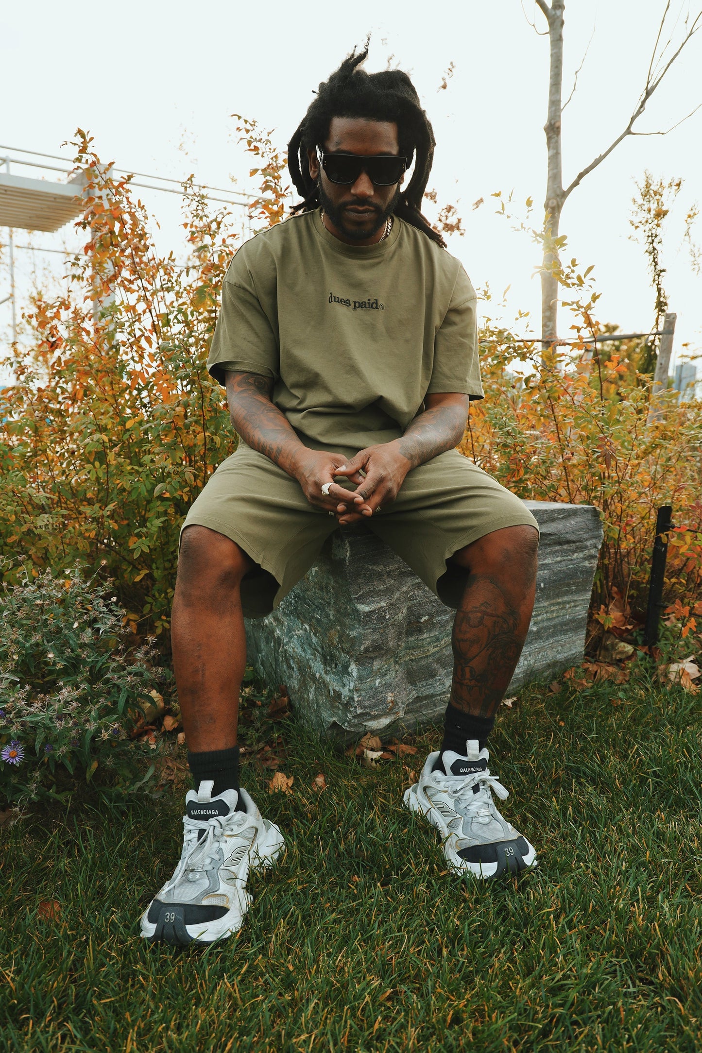 Oversized Streetwear Shorts – “Dues Paid” Matching Shorts – Relaxed Fit