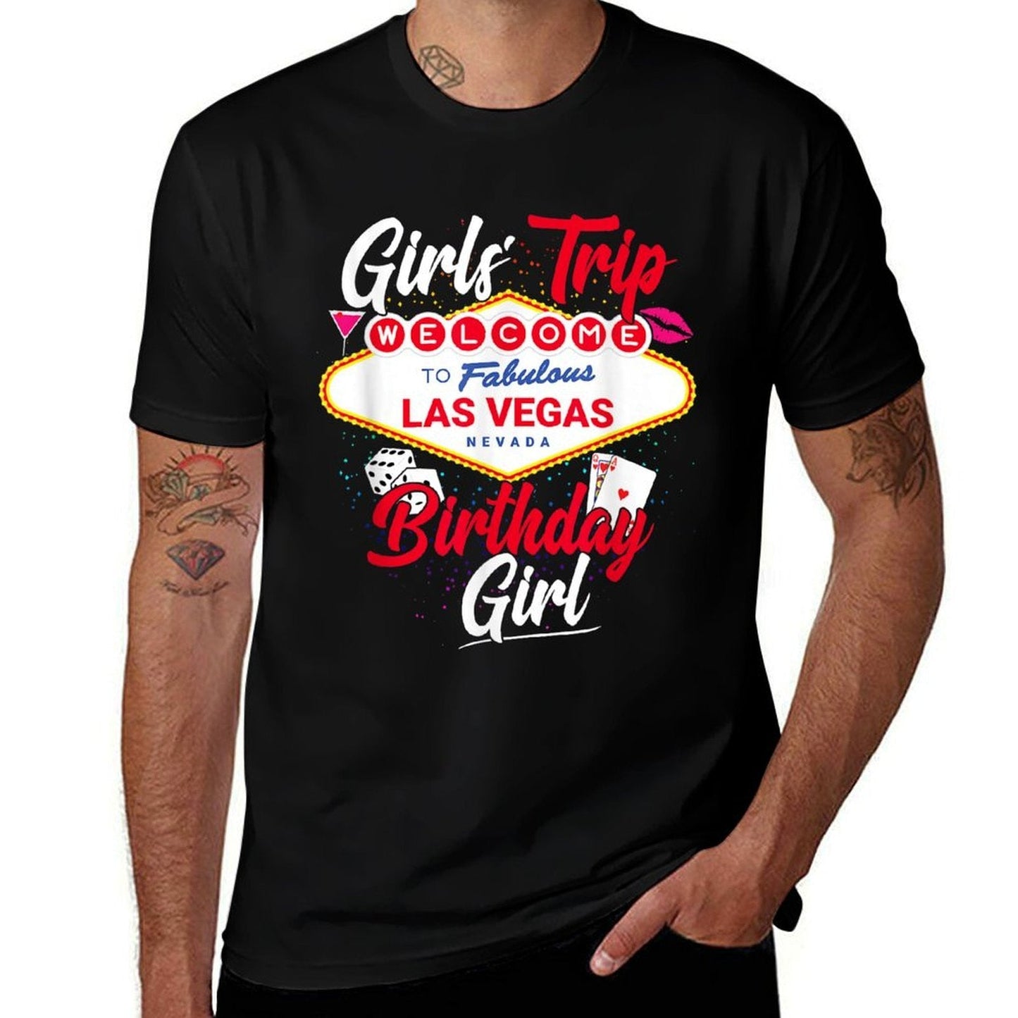 Las Vegas Birthday Party - Girls Trip - Vegas Birthday Girl  Tagless Design T-Shirt