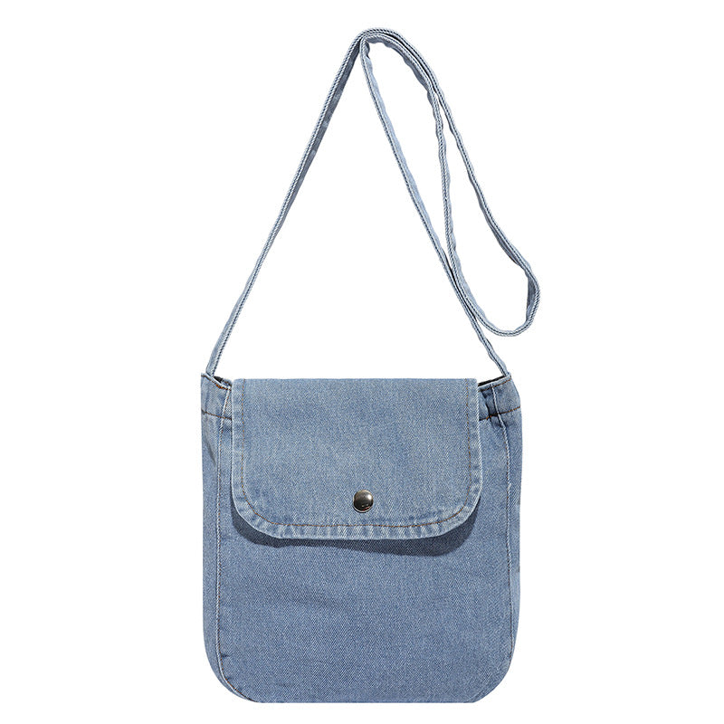 Women's Denim Crossbody Bag - Urban Minimalist Shoulder Bag with Adjustable Strap