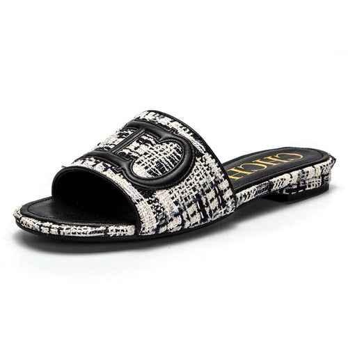 Women's Slippers yellow New Fabric Fashion Flat Sandals