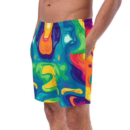 Acid Melt Swim Trunks For EDM Rave Festival Outfit Clothing