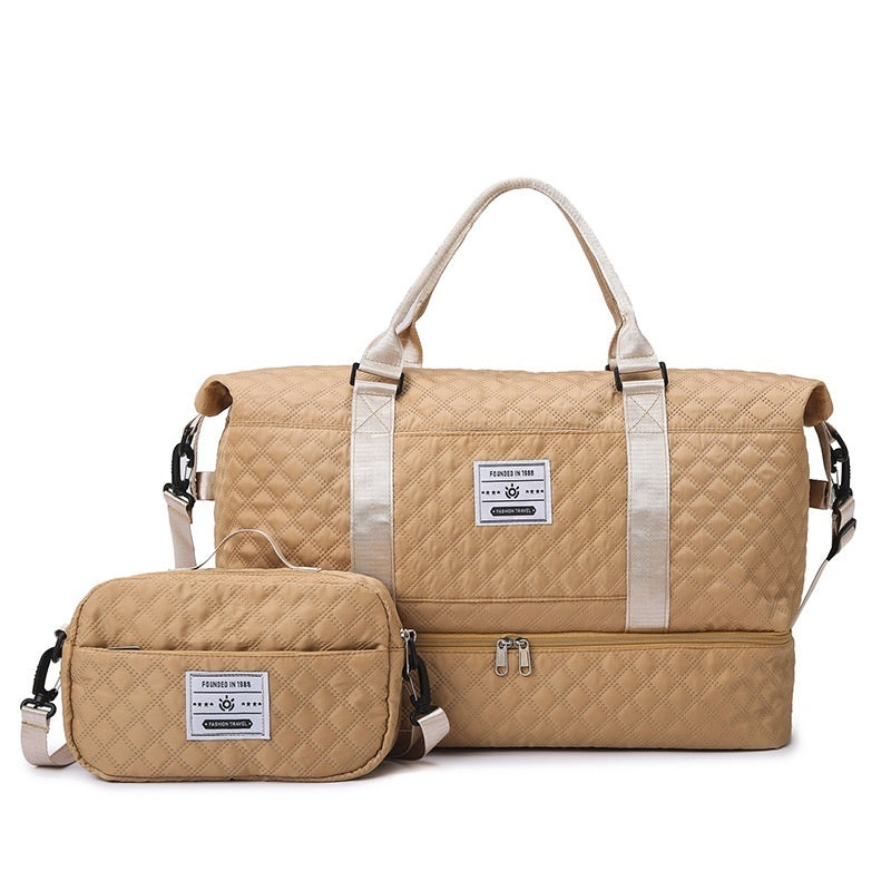 Large Capacity Quilted Crossbody Travel Bag