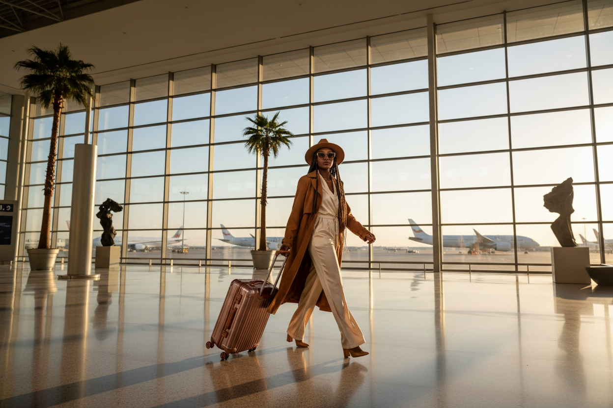 Black woman in airport