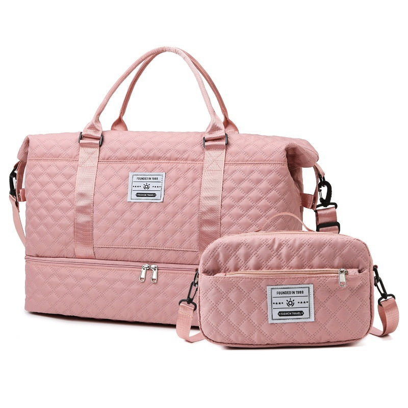 Large Capacity Quilted Crossbody Travel Bag