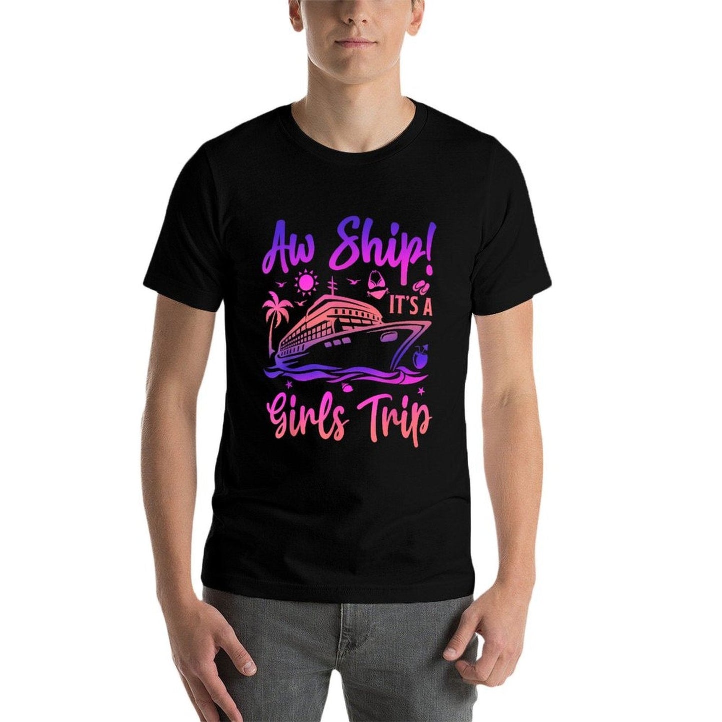 Aw Ship! It's A Girls Trip Cruise 2024 Vacation Matching  Relaxed-fit T-Shirt