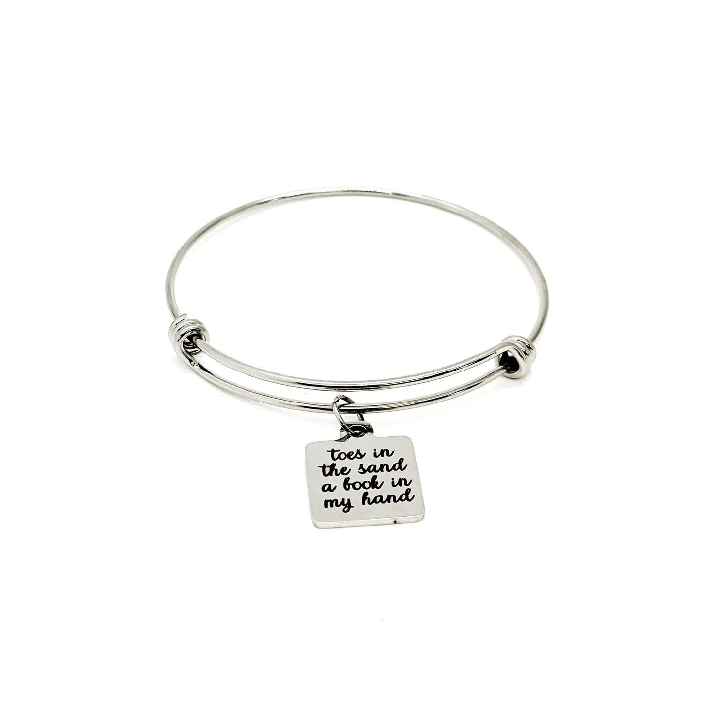 Beach Jewelry, Toes In The Sand Book In My Hand Charm Bracelet, Girls Trips Gifts, Weekend Getaway Gifts, Wife Gifts, Daughter Gifts