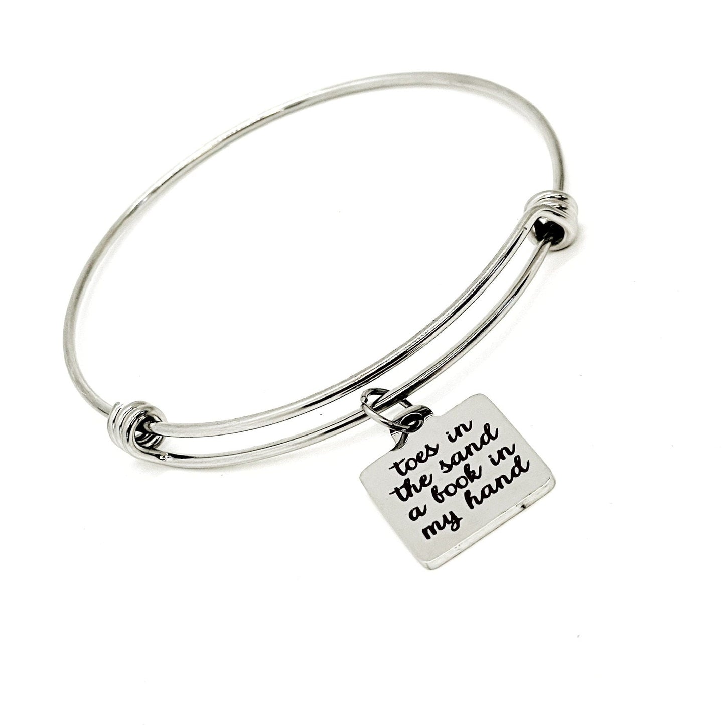 Beach Jewelry, Toes In The Sand Book In My Hand Charm Bracelet, Girls Trips Gifts, Weekend Getaway Gifts, Wife Gifts, Daughter Gifts