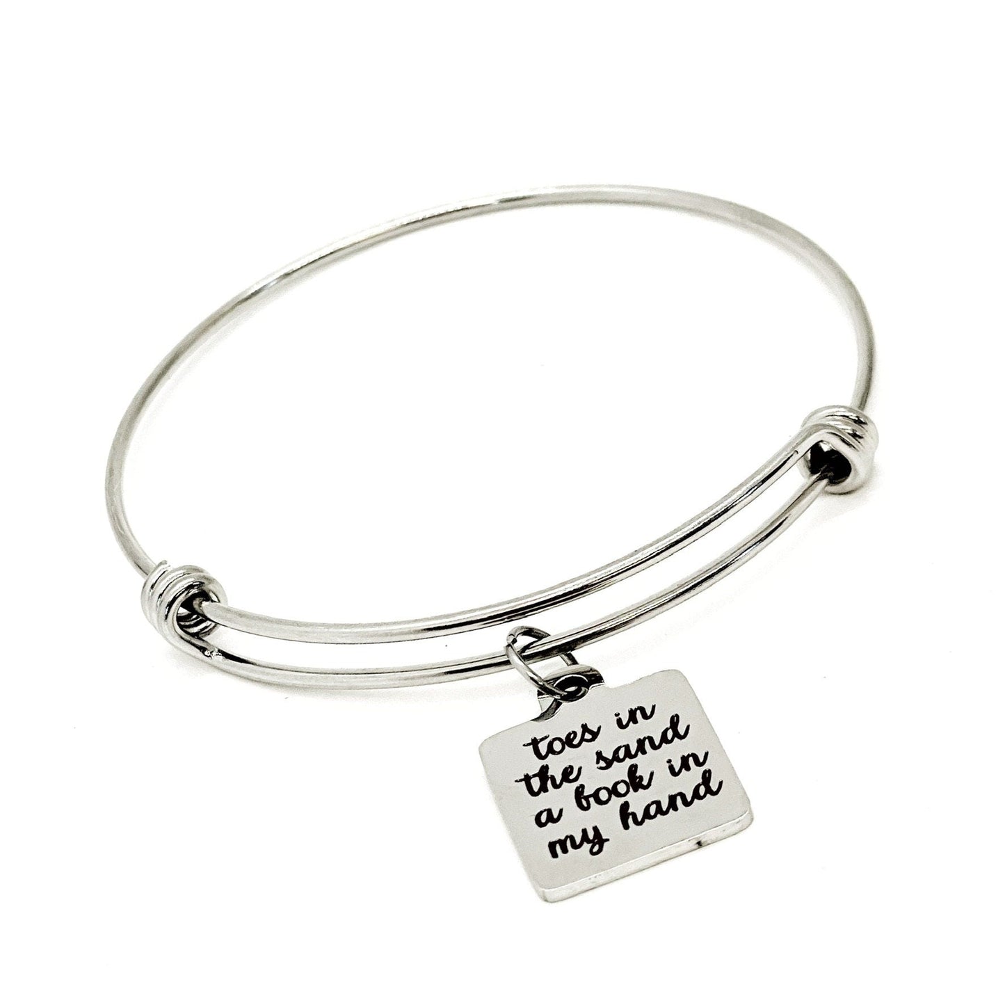 Beach Jewelry, Toes In The Sand Book In My Hand Charm Bracelet, Girls Trips Gifts, Weekend Getaway Gifts, Wife Gifts, Daughter Gifts